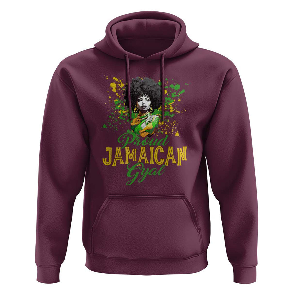 Proud Jamaican Gyal Hoodie Afro Black Girls Jamaica Flag TS11 Maroon Print Your Wear