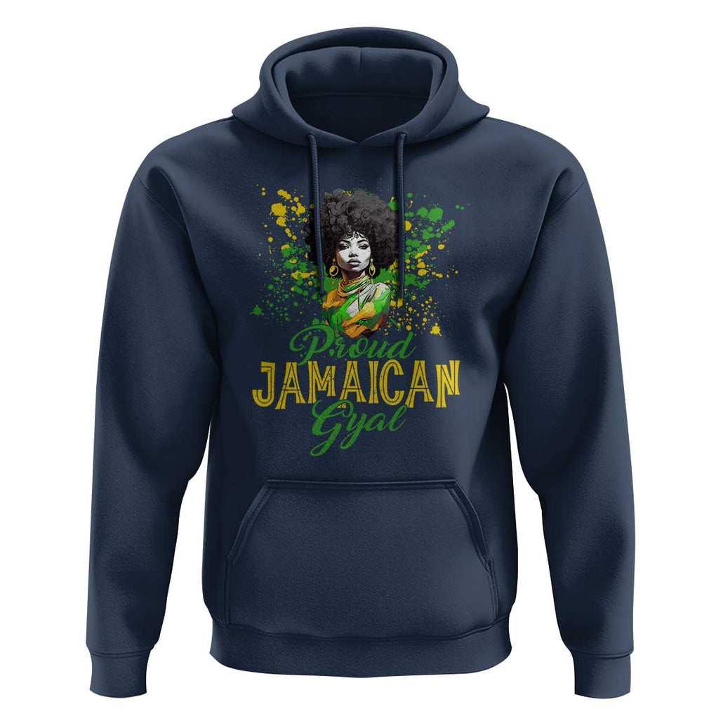 Proud Jamaican Gyal Hoodie Afro Black Girls Jamaica Flag TS11 Navy Print Your Wear