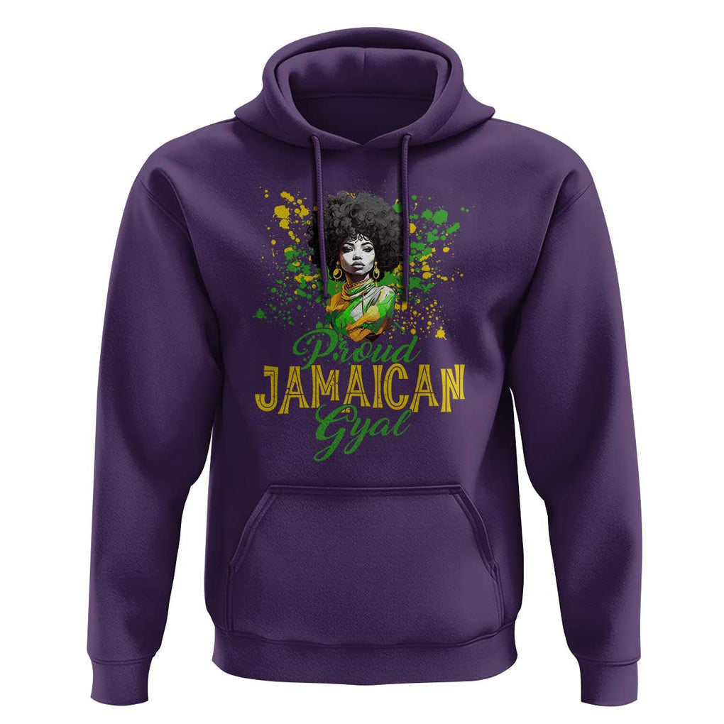 Proud Jamaican Gyal Hoodie Afro Black Girls Jamaica Flag TS11 Purple Print Your Wear