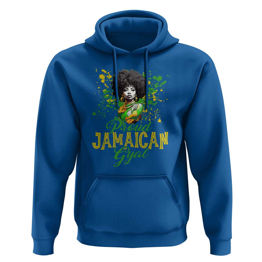 Proud Jamaican Gyal Hoodie Afro Black Girls Jamaica Flag TS11 Royal Blue Print Your Wear