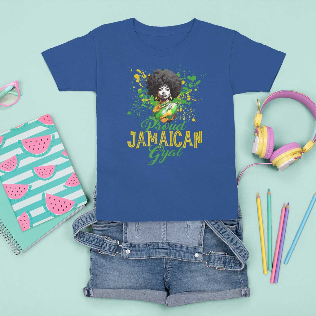 Proud Jamaican Gyal T Shirt For Kid Afro Black Girls Jamaica Flag TS11 Royal Blue Print Your Wear