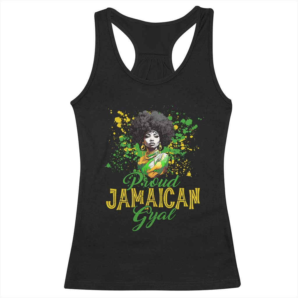 Proud Jamaican Gyal Racerback Tank Top Afro Black Girls Jamaica Flag TS11 Black Print Your Wear