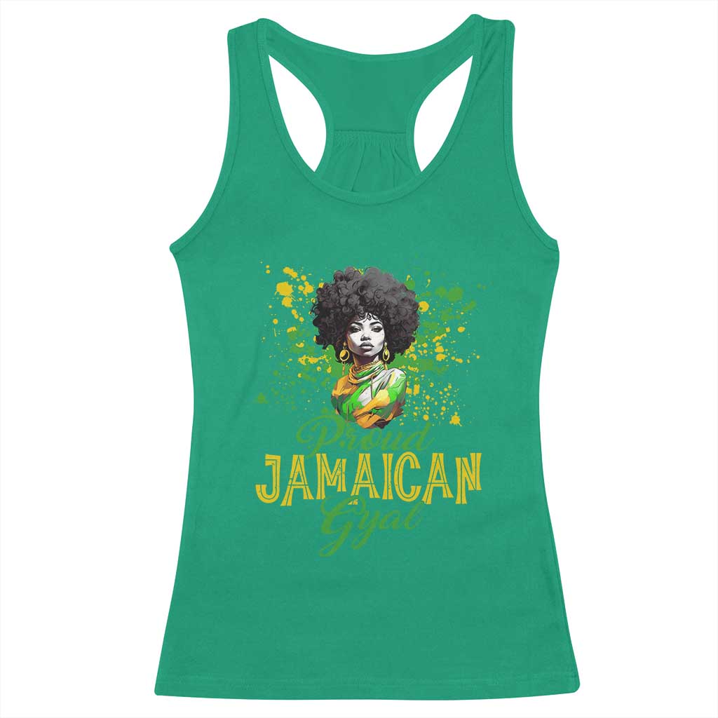 Proud Jamaican Gyal Racerback Tank Top Afro Black Girls Jamaica Flag TS11 Irish Green Print Your Wear