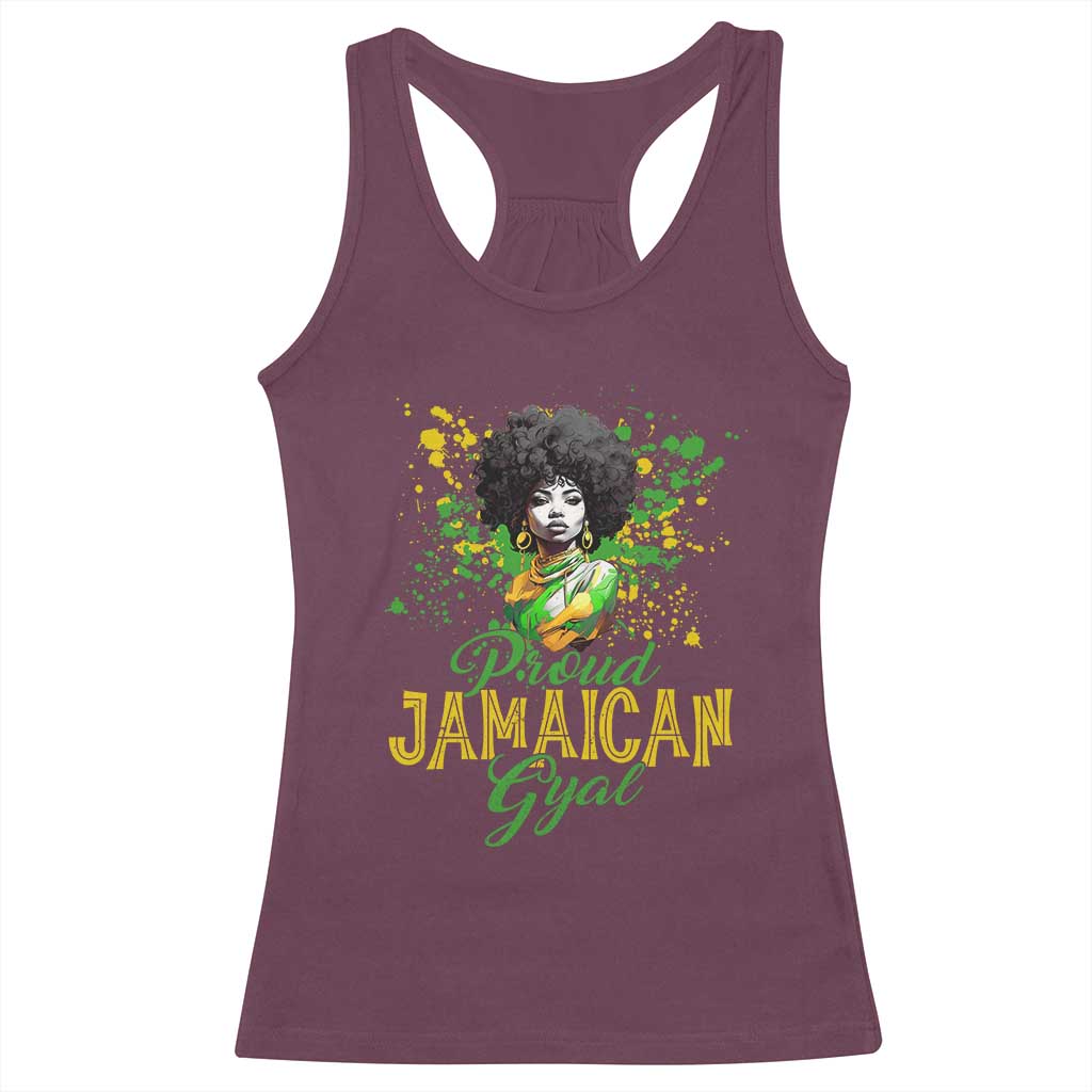 Proud Jamaican Gyal Racerback Tank Top Afro Black Girls Jamaica Flag TS11 Maroon Print Your Wear