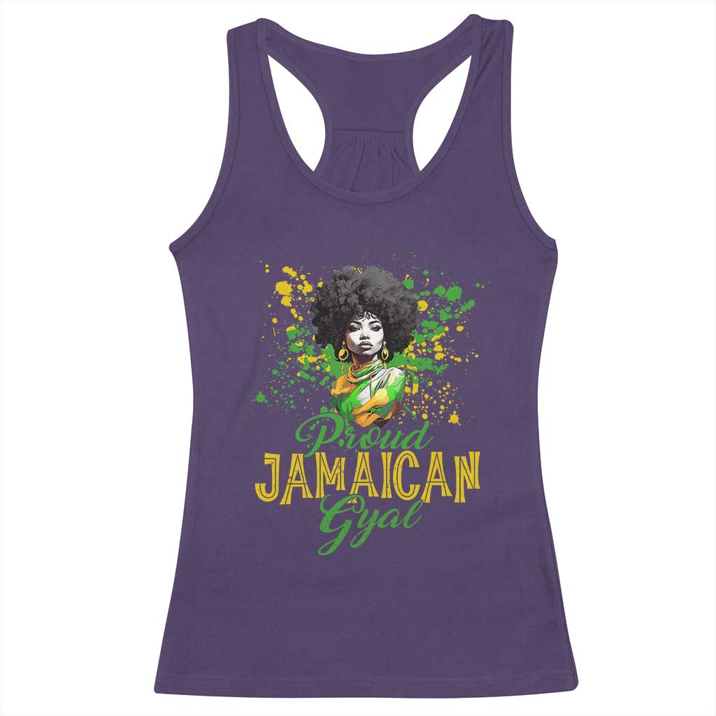 Proud Jamaican Gyal Racerback Tank Top Afro Black Girls Jamaica Flag TS11 Purple Print Your Wear