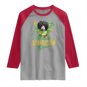 Proud Jamaican Gyal Raglan Shirt Afro Black Girls Jamaica Flag TS11 Sport Gray Red Print Your Wear