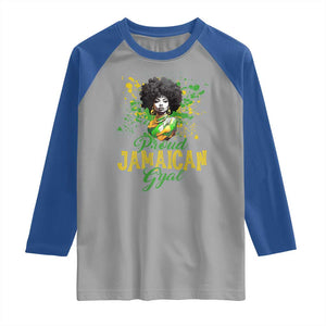 Proud Jamaican Gyal Raglan Shirt Afro Black Girls Jamaica Flag TS11 Sport Gray Royal Print Your Wear