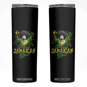 Proud Jamaican Gyal Skinny Tumbler Afro Black Girls Jamaica Flag TS11 Black Print Your Wear
