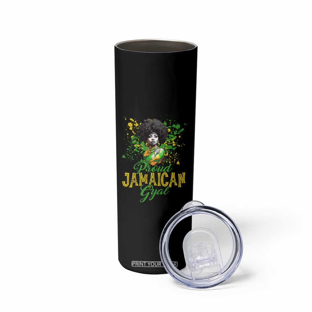 Proud Jamaican Gyal Skinny Tumbler Afro Black Girls Jamaica Flag TS11 Print Your Wear