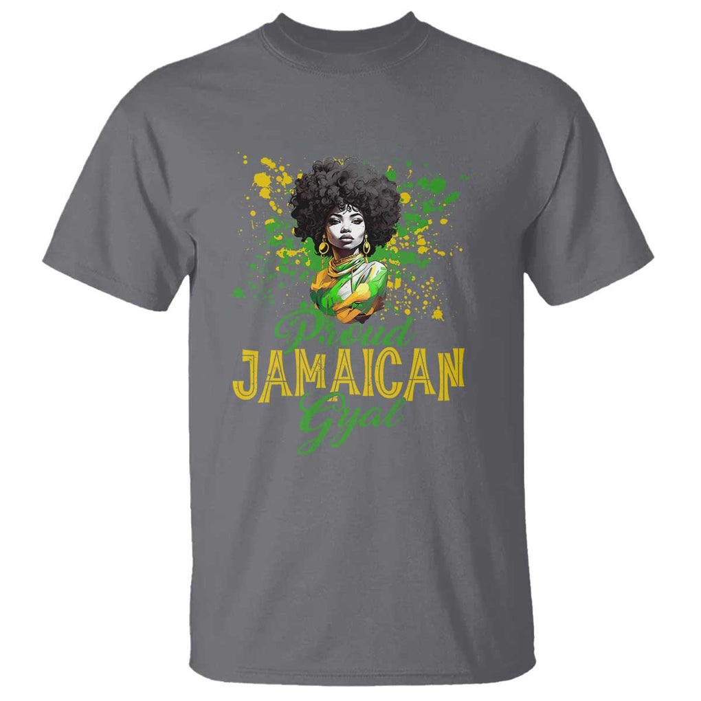 Proud Jamaican Gyal T Shirt Afro Black Girls Jamaica Flag TS11 Charcoal Print Your Wear