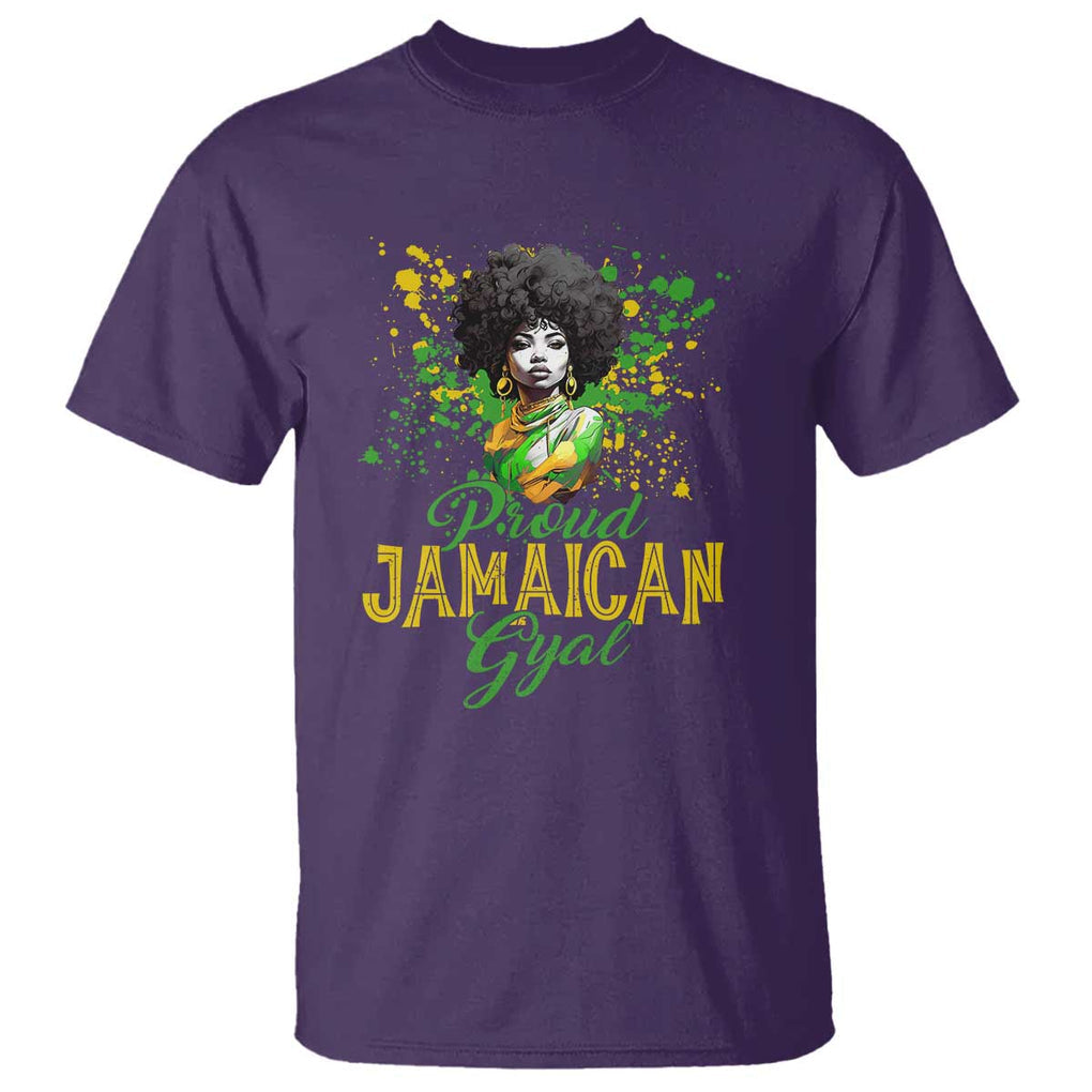 Proud Jamaican Gyal T Shirt Afro Black Girls Jamaica Flag TS11 Purple Print Your Wear