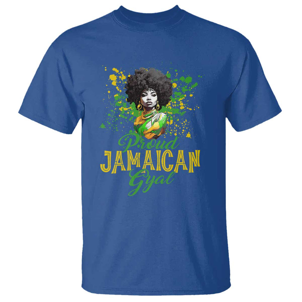 Proud Jamaican Gyal T Shirt Afro Black Girls Jamaica Flag TS11 Royal Blue Print Your Wear