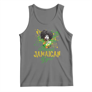 Proud Jamaican Gyal Tank Top Afro Black Girls Jamaica Flag TS11 Black Heather Print Your Wear