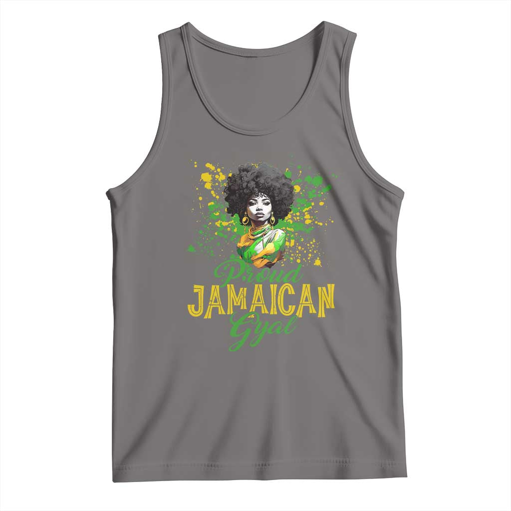 Proud Jamaican Gyal Tank Top Afro Black Girls Jamaica Flag TS11 Deep Heather Print Your Wear