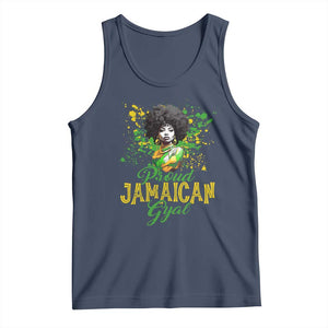Proud Jamaican Gyal Tank Top Afro Black Girls Jamaica Flag TS11 Navy Print Your Wear
