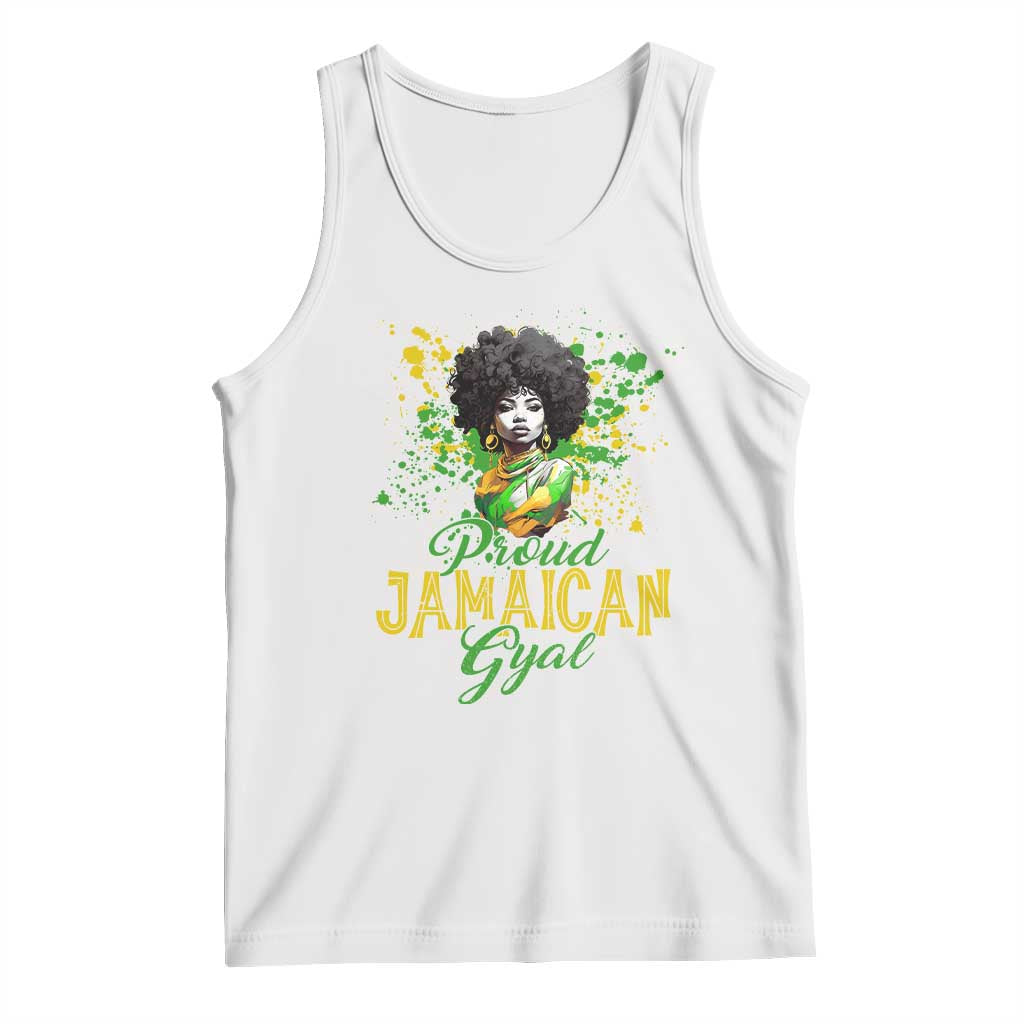 Proud Jamaican Gyal Tank Top Afro Black Girls Jamaica Flag TS11 White Print Your Wear