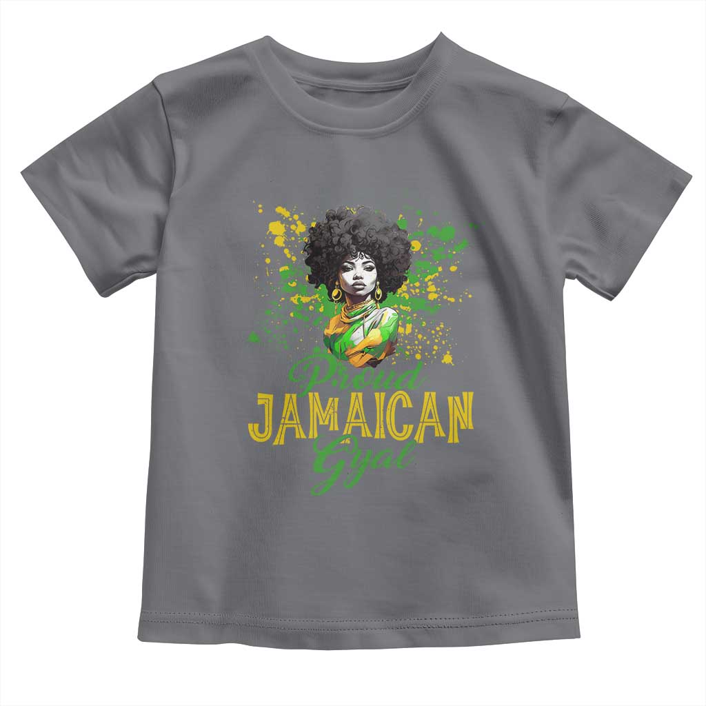 Proud Jamaican Gyal Toddler T Shirt Afro Black Girls Jamaica Flag TS11 Charcoal Print Your Wear