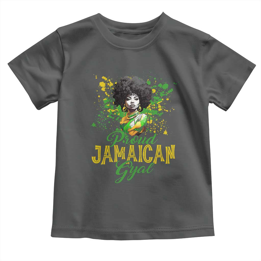 Proud Jamaican Gyal Toddler T Shirt Afro Black Girls Jamaica Flag TS11 Dark Heather Print Your Wear