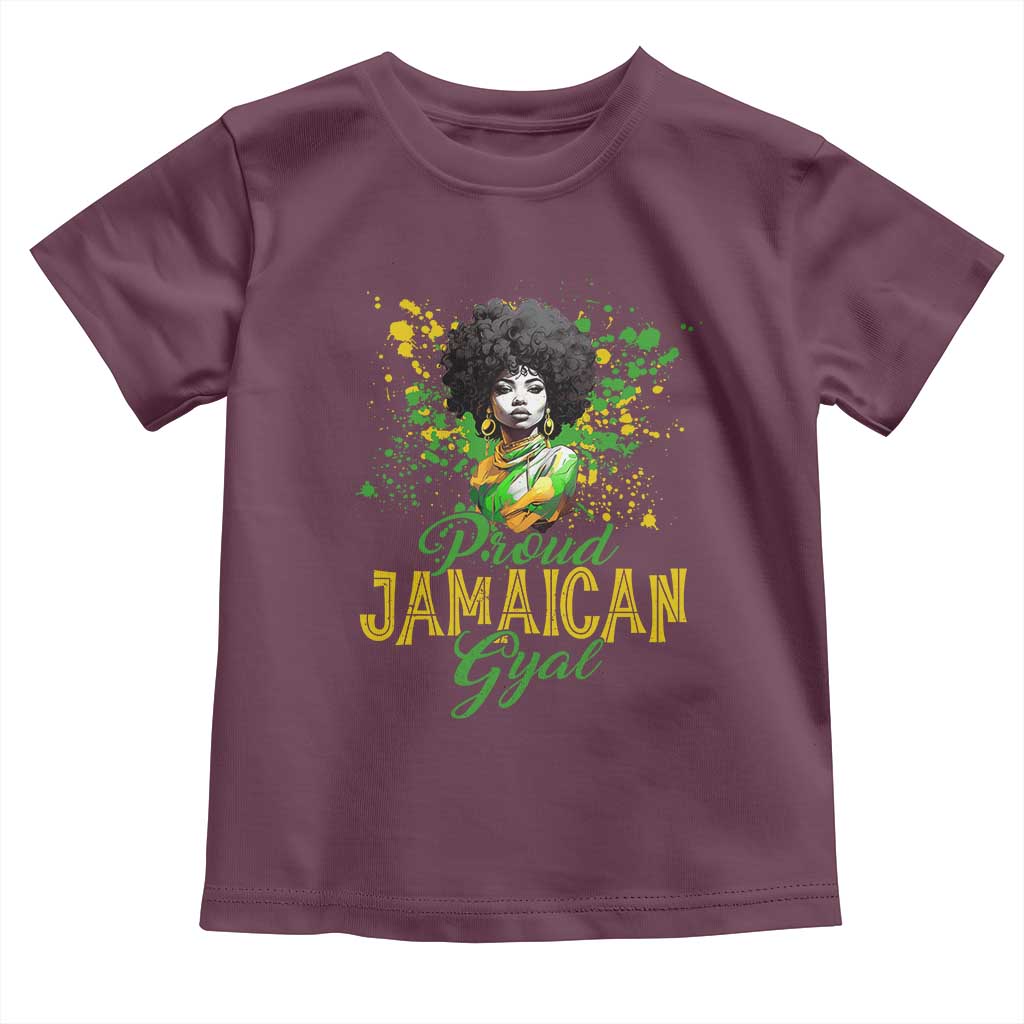 Proud Jamaican Gyal Toddler T Shirt Afro Black Girls Jamaica Flag TS11 Maroon Print Your Wear