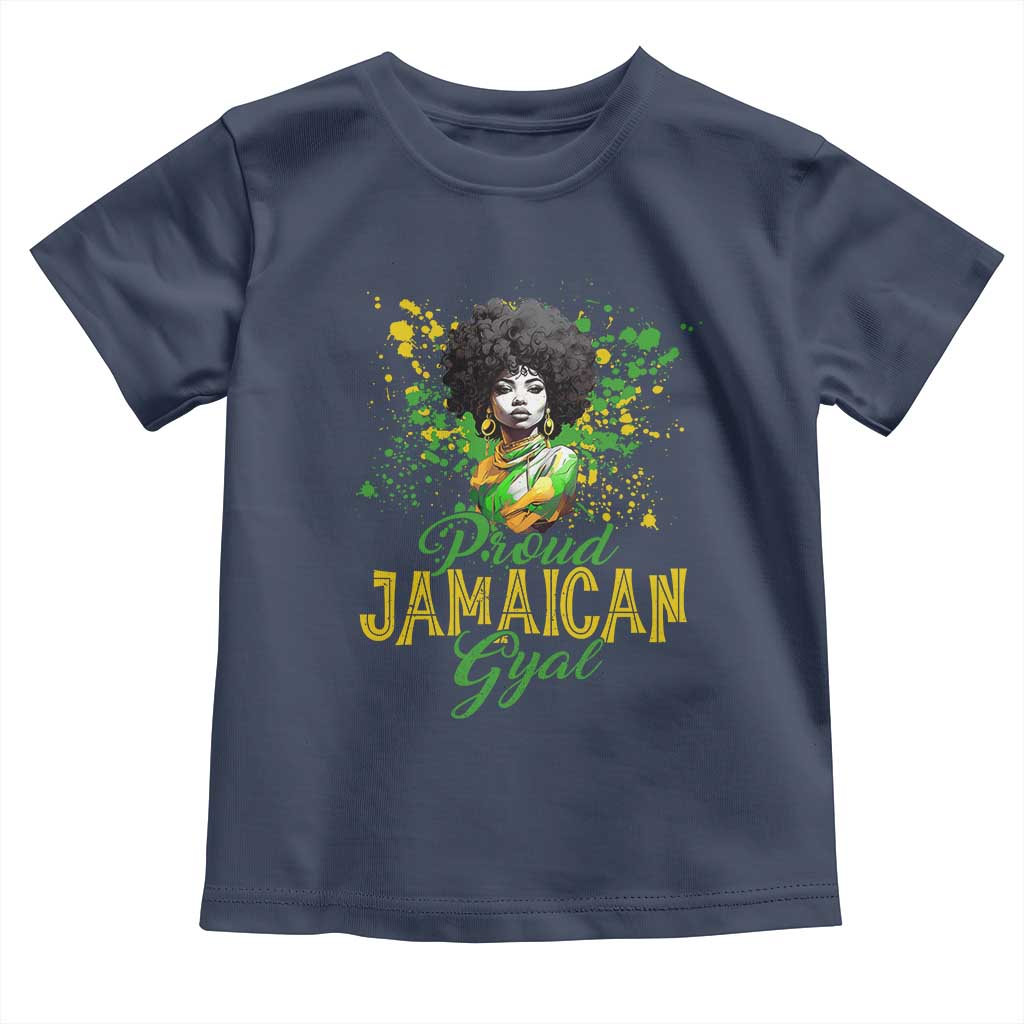 Proud Jamaican Gyal Toddler T Shirt Afro Black Girls Jamaica Flag TS11 Navy Print Your Wear