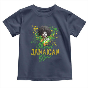 Proud Jamaican Gyal Toddler T Shirt Afro Black Girls Jamaica Flag TS11 Navy Print Your Wear