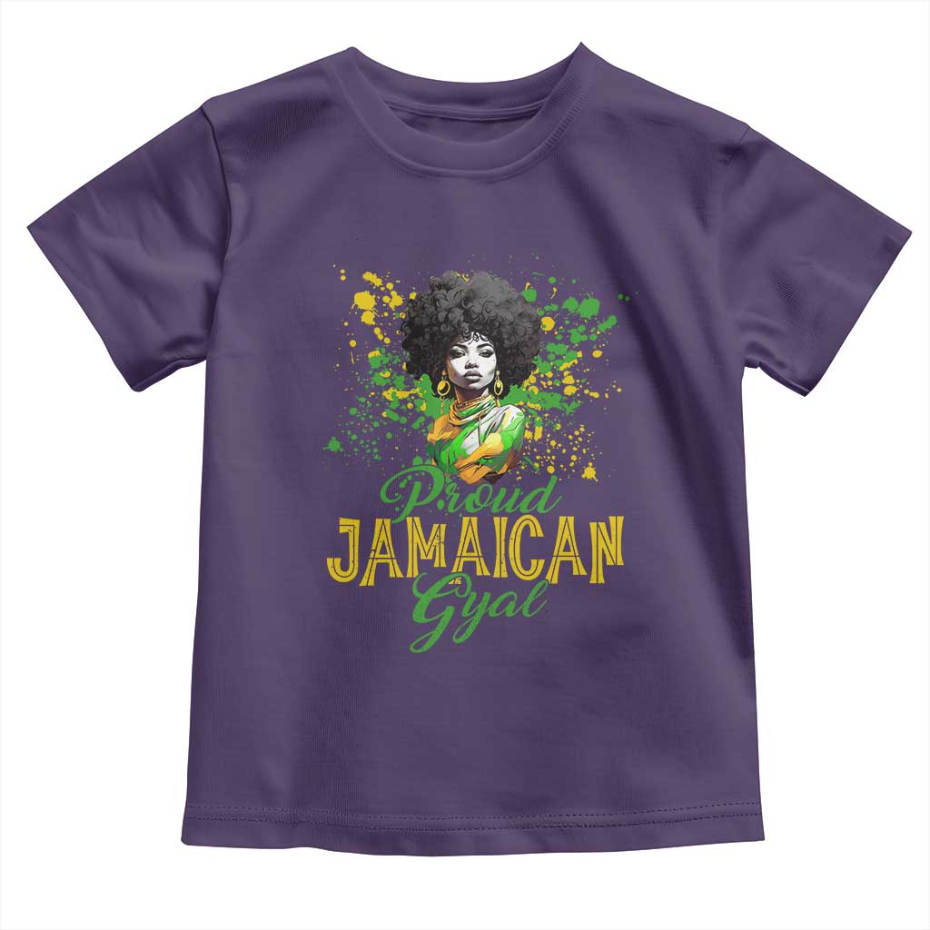 Proud Jamaican Gyal Toddler T Shirt Afro Black Girls Jamaica Flag TS11 Purple Print Your Wear