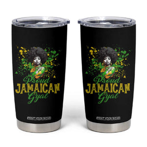 Proud Jamaican Gyal Tumbler Cup Afro Black Girls Jamaica Flag TS11 Black Print Your Wear