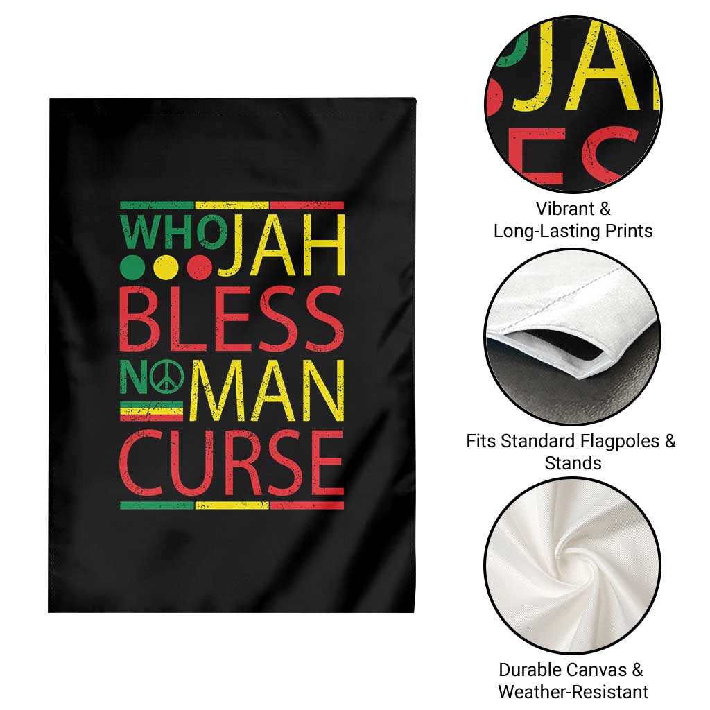 Who Jah Bless No Man Curse Garden Flag Jamaica Flag Rasta Reggae Roots TS11 Print Your Wear