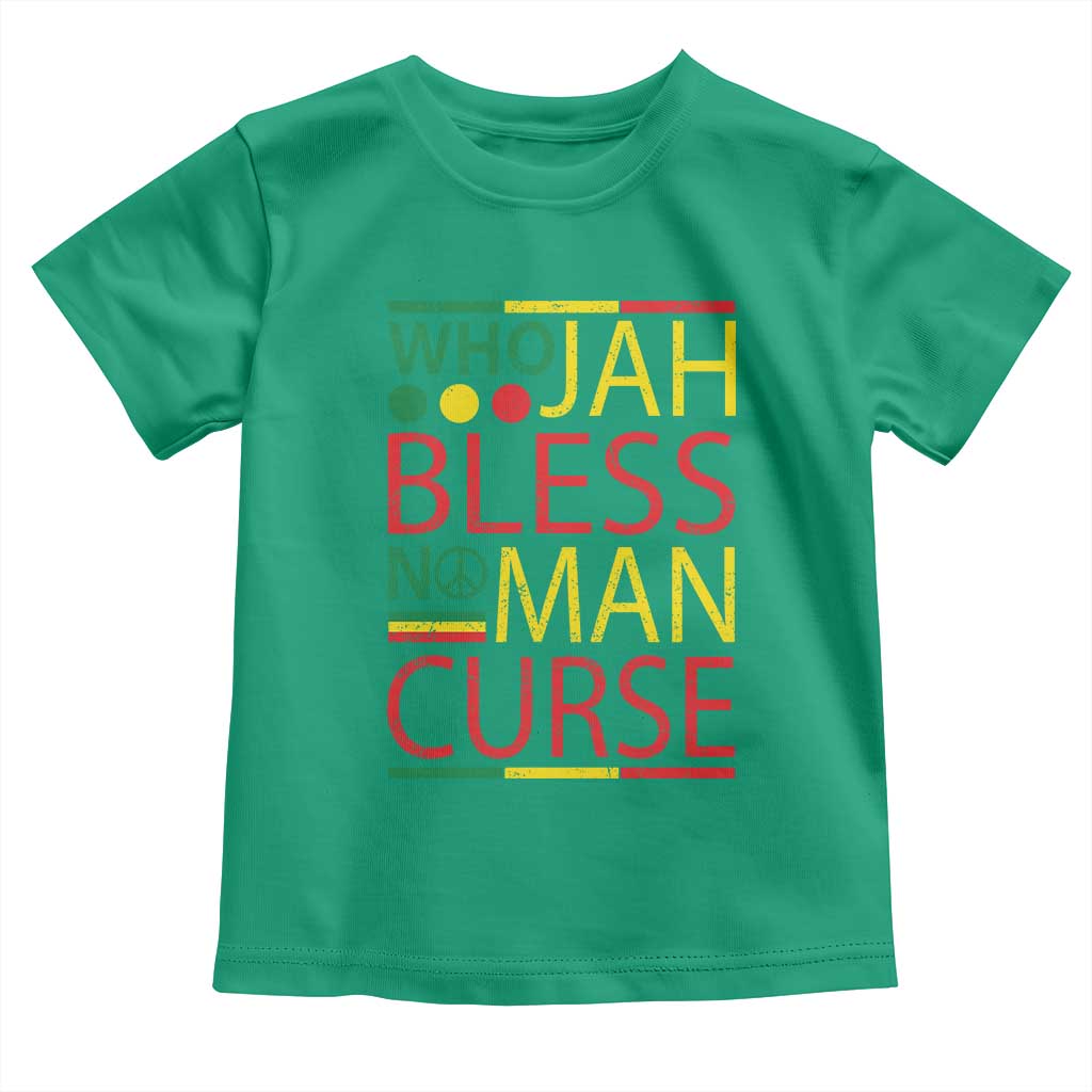 Who Jah Bless No Man Curse Toddler T Shirt Jamaica Flag Rasta Reggae Roots TS11 Irish Green Print Your Wear