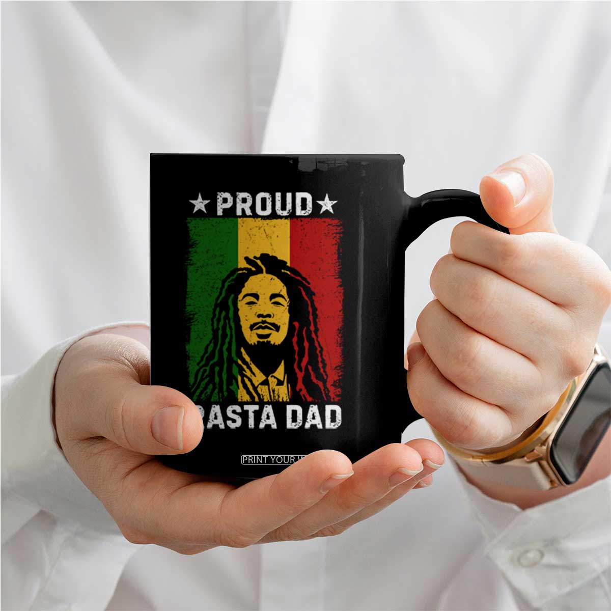 Proud Rasta Dad Coffee Mug Rastafarian Jamaica Father's Day TS11 Print Your Wear
