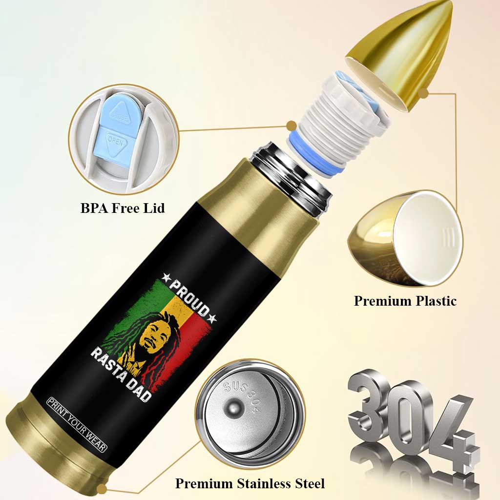 Proud Rasta Dad Bullet Tumbler Rastafarian Jamaica Father's Day TS11 Print Your Wear