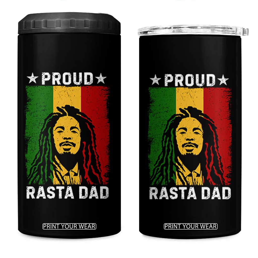 Proud Rasta Dad 4 in 1 Can Cooler Tumbler Rastafarian Jamaica Father's Day TS11 One Size: 16 oz Black Print Your Wear