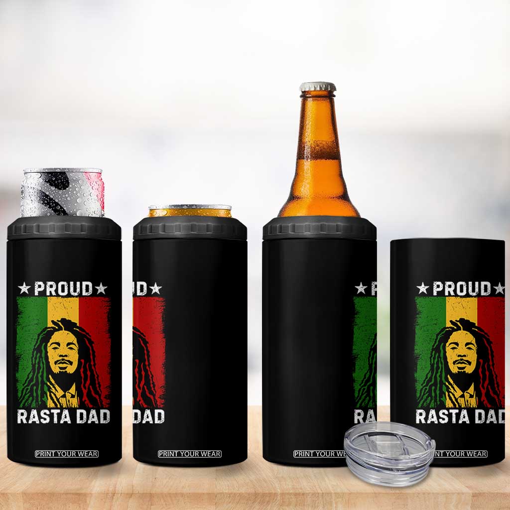 Proud Rasta Dad 4 in 1 Can Cooler Tumbler Rastafarian Jamaica Father's Day TS11 Print Your Wear
