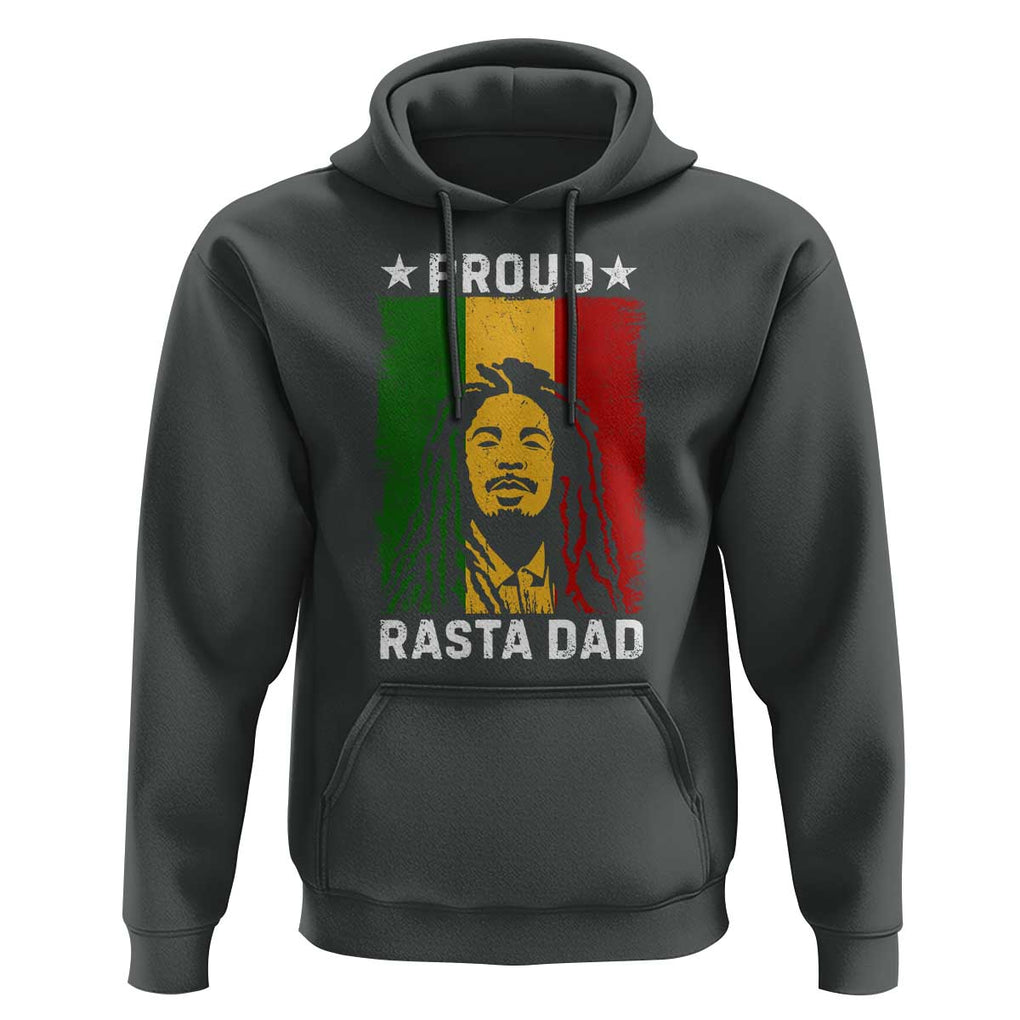 Proud Rasta Dad Hoodie Rastafarian Jamaica Father's Day TS11 Dark Heather Print Your Wear