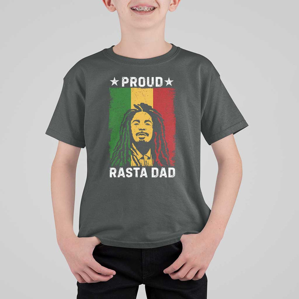 Proud Rasta Dad T Shirt For Kid Rastafarian Jamaica Father's Day TS11 Dark Heather Print Your Wear