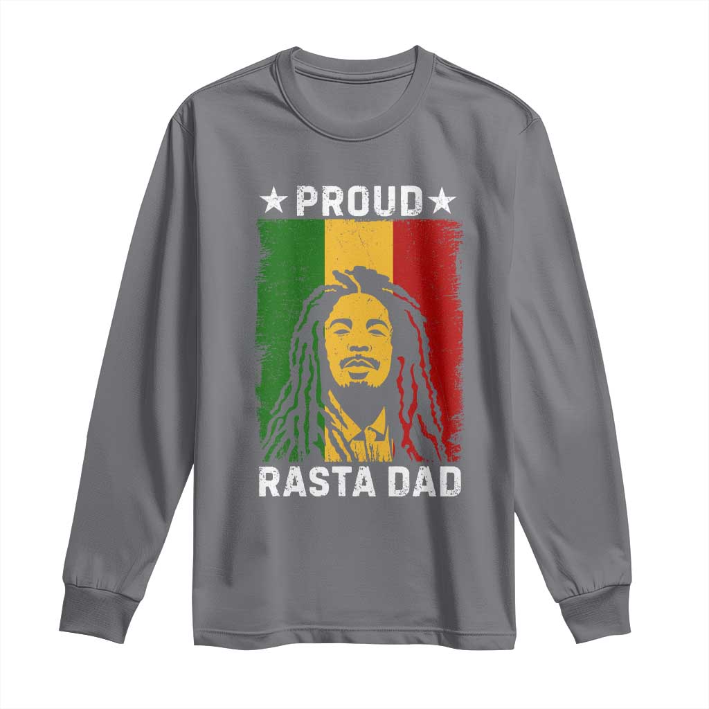 Proud Rasta Dad Long Sleeve Shirt Rastafarian Jamaica Father's Day TS11 Charcoal Print Your Wear