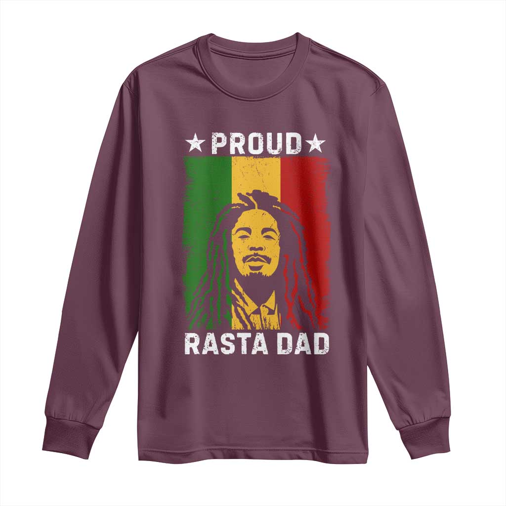 Proud Rasta Dad Long Sleeve Shirt Rastafarian Jamaica Father's Day TS11 Maroon Print Your Wear