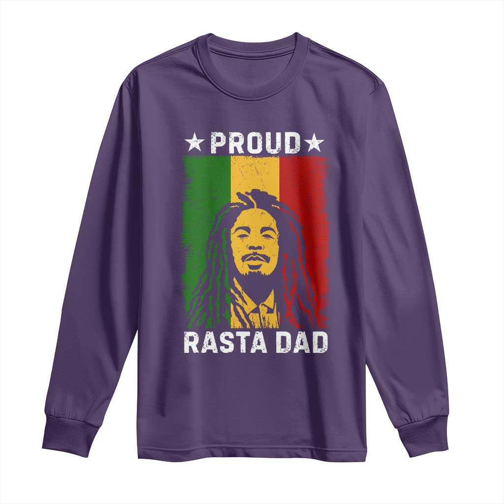 Proud Rasta Dad Long Sleeve Shirt Rastafarian Jamaica Father's Day TS11 Purple Print Your Wear
