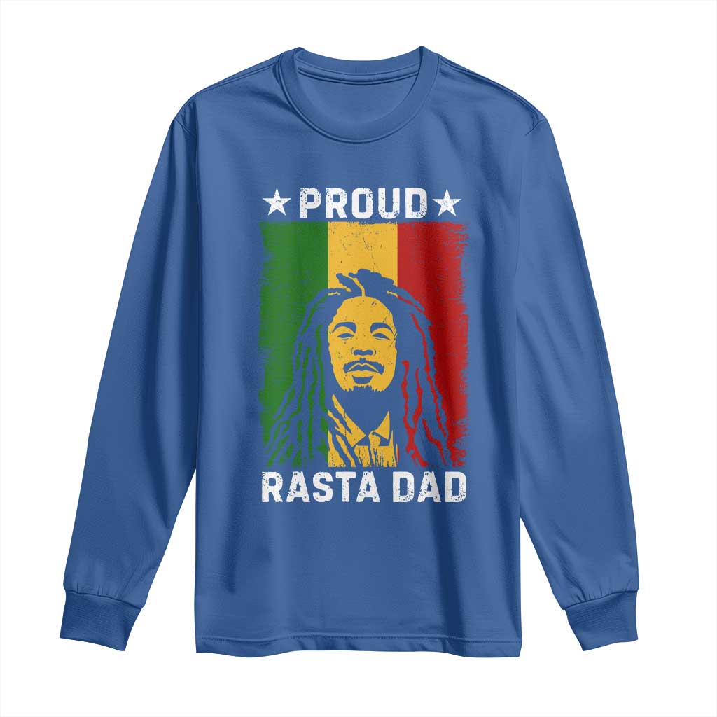 Proud Rasta Dad Long Sleeve Shirt Rastafarian Jamaica Father's Day TS11 Royal Blue Print Your Wear