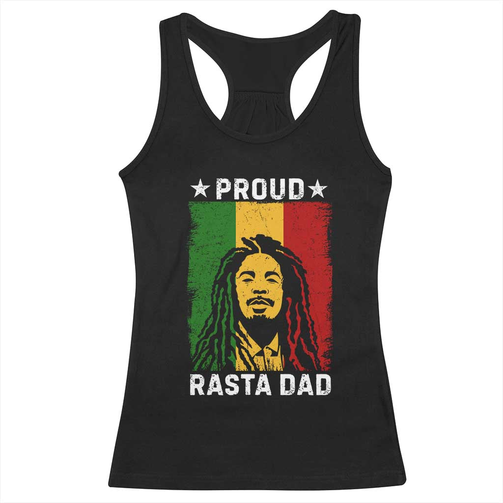 Proud Rasta Dad Racerback Tank Top Rastafarian Jamaica Father's Day TS11 Black Print Your Wear