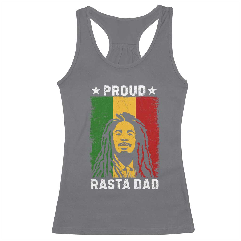 Proud Rasta Dad Racerback Tank Top Rastafarian Jamaica Father's Day TS11 Charcoal Print Your Wear