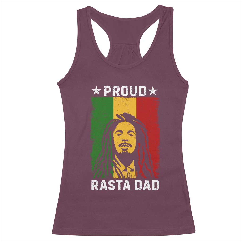 Proud Rasta Dad Racerback Tank Top Rastafarian Jamaica Father's Day TS11 Maroon Print Your Wear