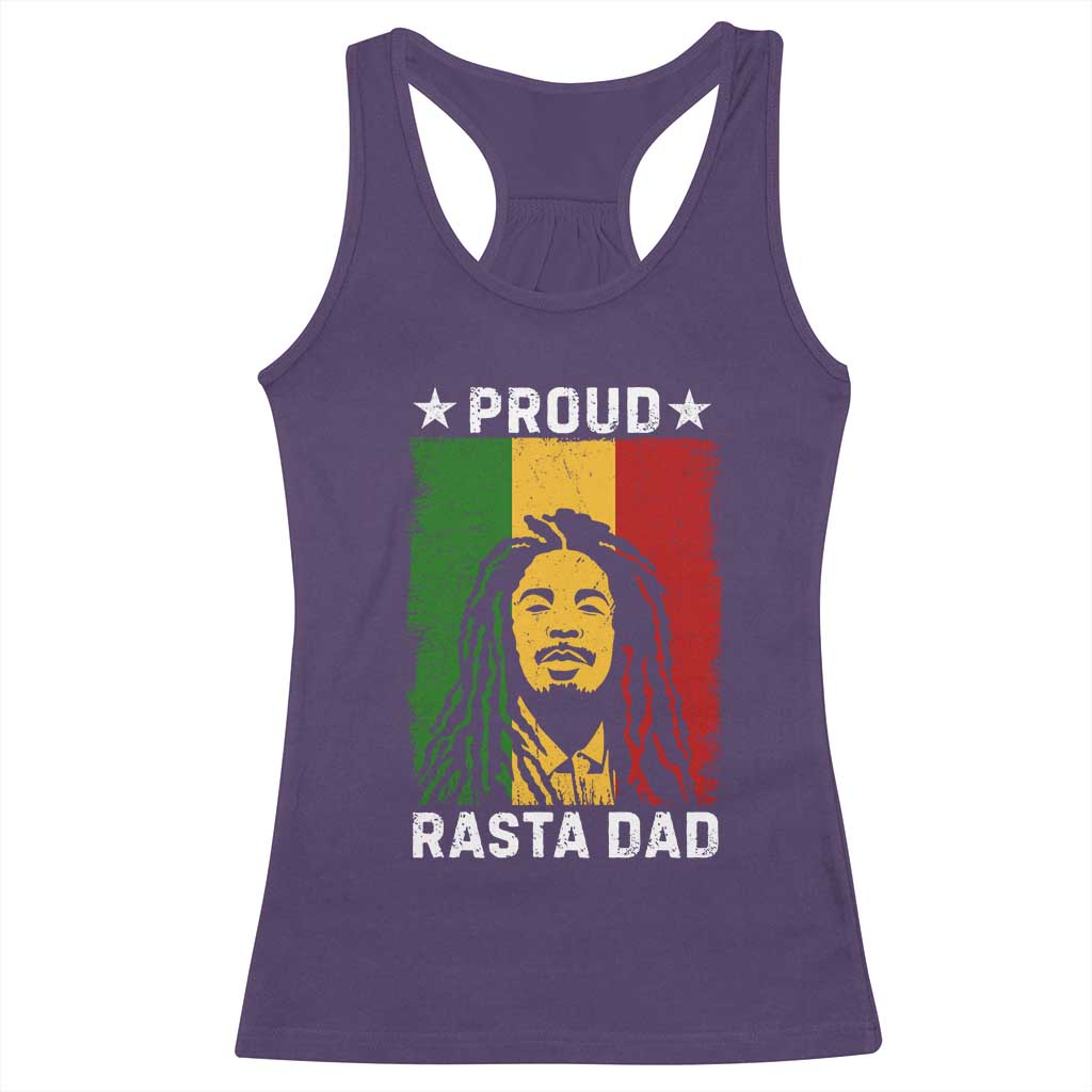Proud Rasta Dad Racerback Tank Top Rastafarian Jamaica Father's Day TS11 Purple Print Your Wear