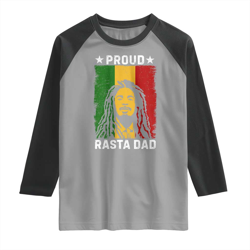 Proud Rasta Dad Raglan Shirt Rastafarian Jamaica Father's Day TS11 Sport Gray Black Print Your Wear