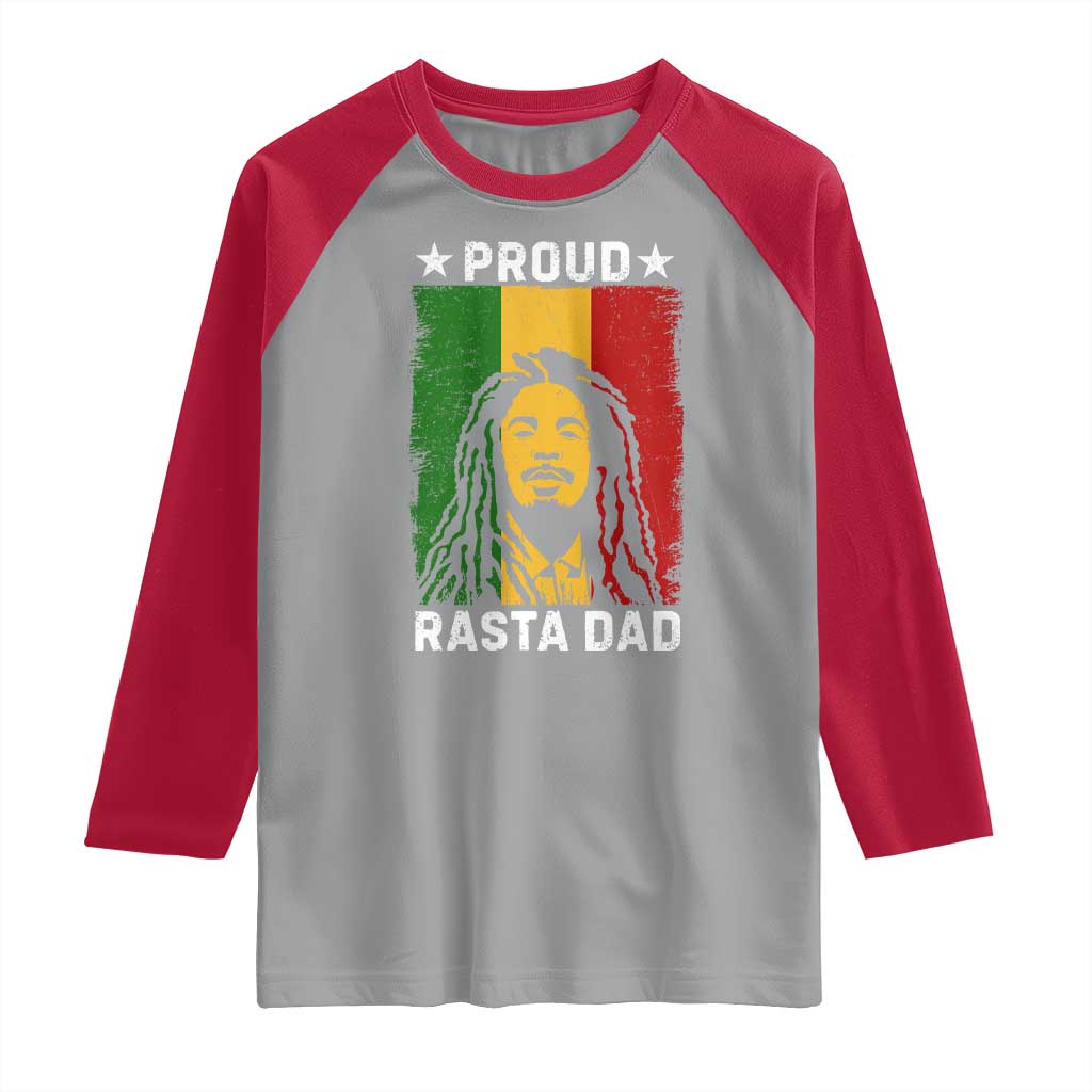 Proud Rasta Dad Raglan Shirt Rastafarian Jamaica Father's Day TS11 Sport Gray Red Print Your Wear