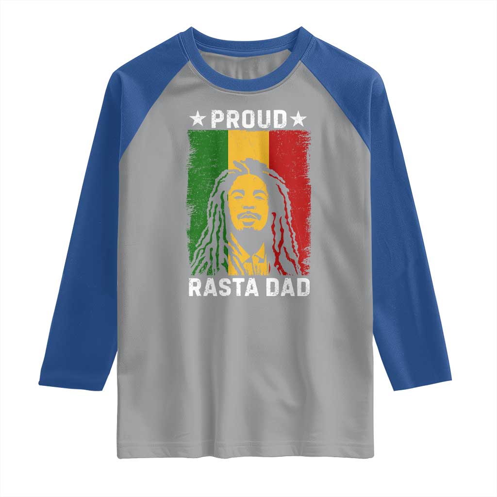Proud Rasta Dad Raglan Shirt Rastafarian Jamaica Father's Day TS11 Sport Gray Royal Print Your Wear