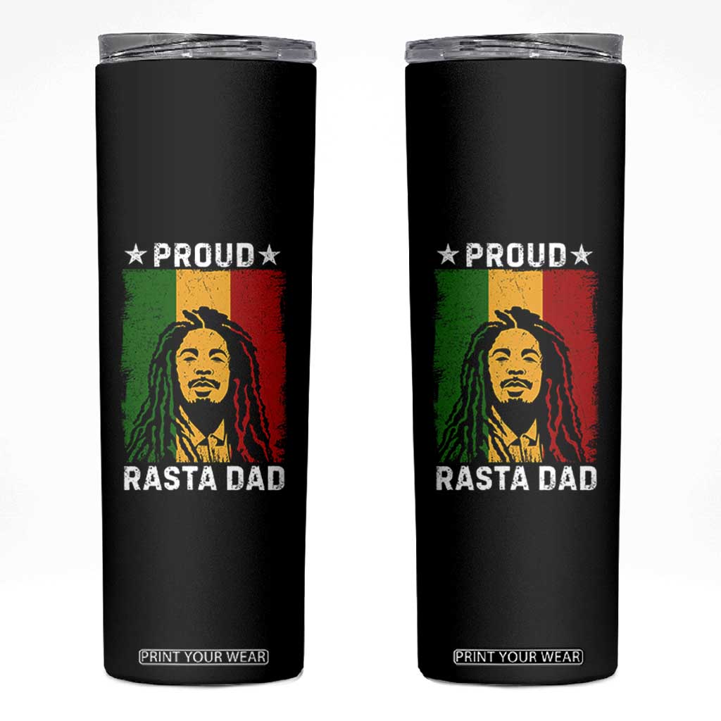 Proud Rasta Dad Skinny Tumbler Rastafarian Jamaica Father's Day TS11 Black Print Your Wear