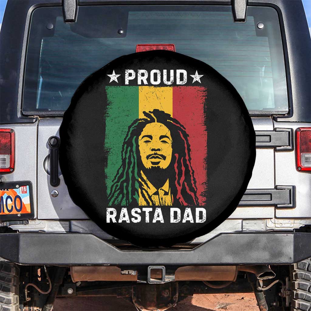 Proud Rasta Dad Spare Tire Cover Rastafarian Jamaica Father's Day TS11 No hole Black Print Your Wear