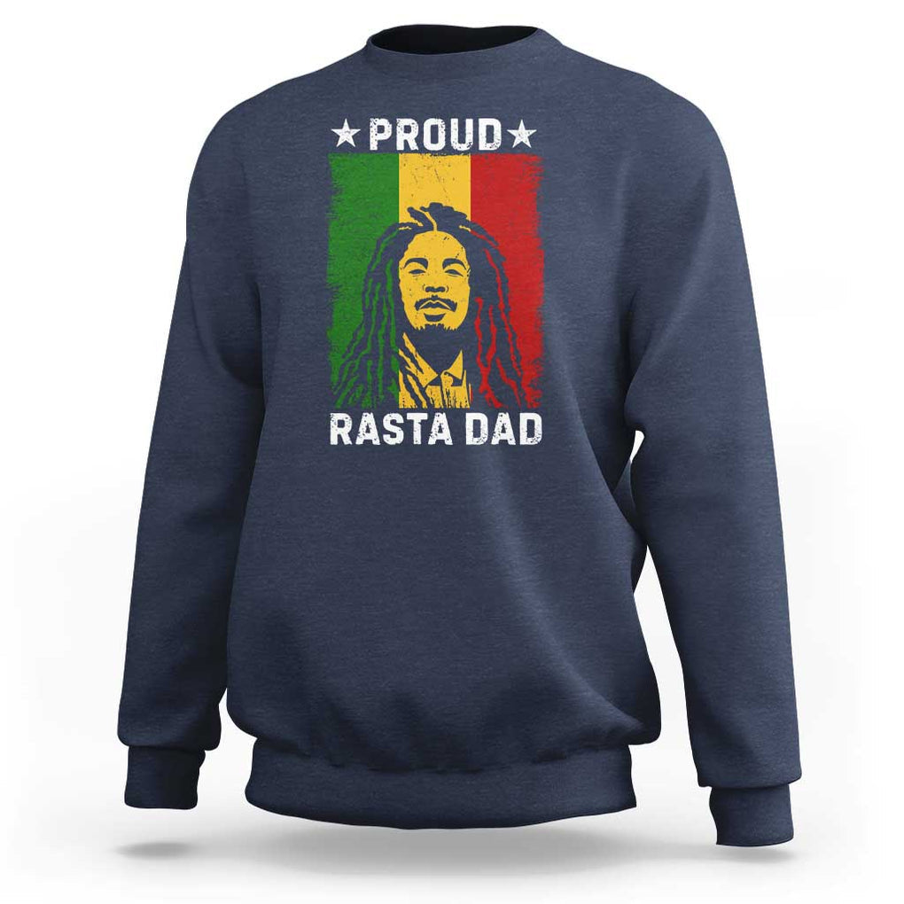 Proud Rasta Dad Sweatshirt Rastafarian Jamaica Father's Day TS11 Navy Print Your Wear