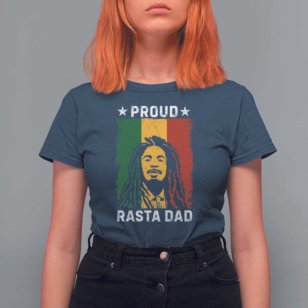Proud Rasta Dad T Shirt For Women Rastafarian Jamaica Father's Day TS11 Navy Print Your Wear